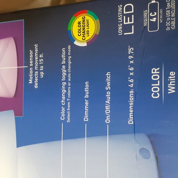 Sensor Brite Dream Glow Night Lamp Motion Sensing Color changing LED Tab… - Picture 6 of 9